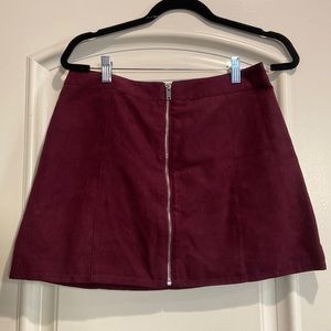 Burgundy F21 Mini Skirt